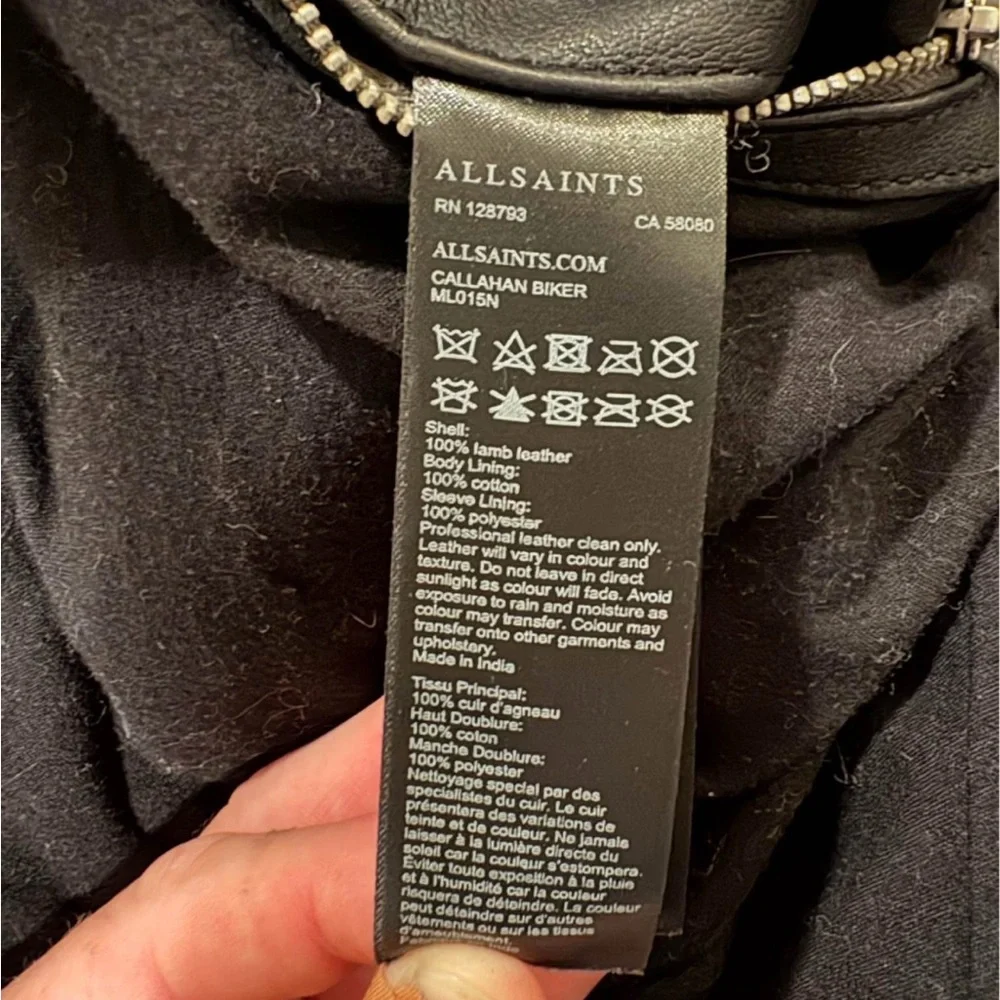 All Saints Black Leather Biker Jacket